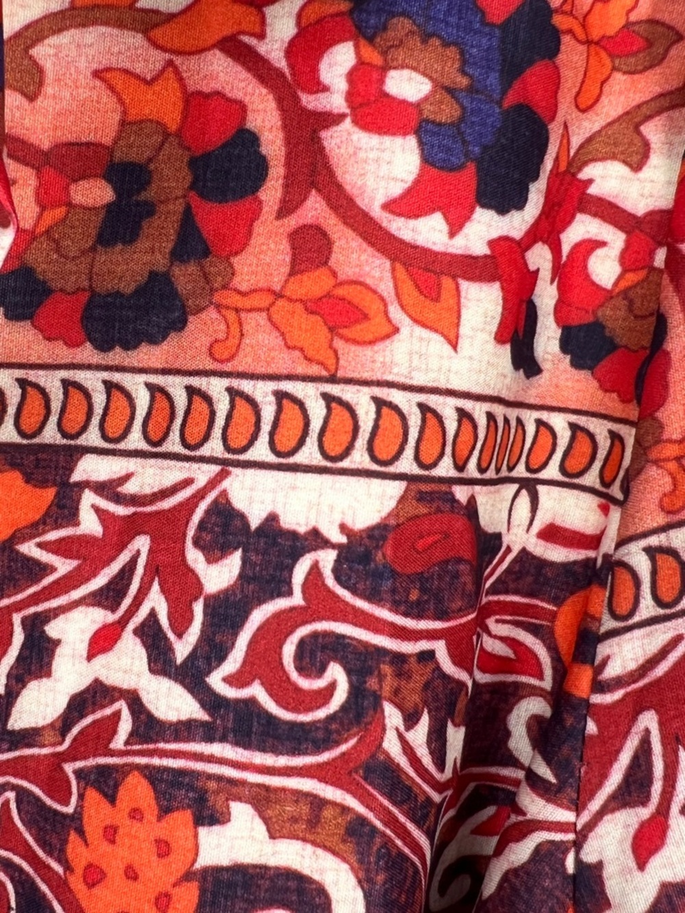 Jade Melody Tam Women's Small Earth Tones Paisley Shirt Dress Tie Waist Indie - Picture 4 of 6